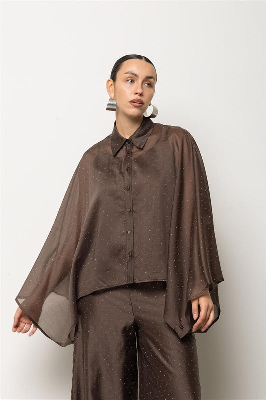 Camicia a mantella con dettagli