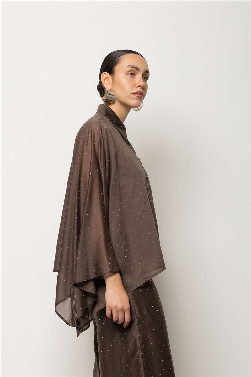 Camicia a mantella con dettagli