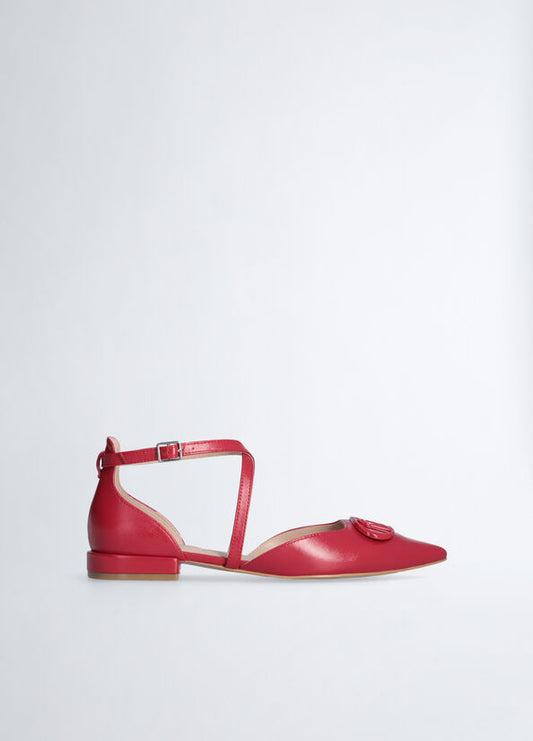 Ballerine rosse con maxi logo