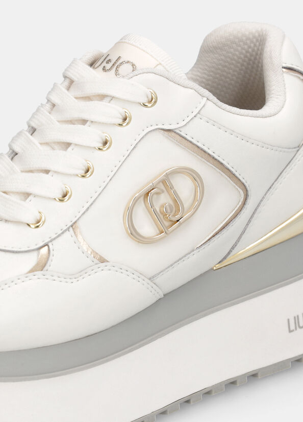 Sneakers super platform in pelle