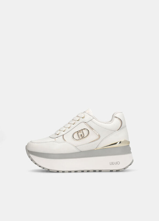 Sneakers super platform in pelle