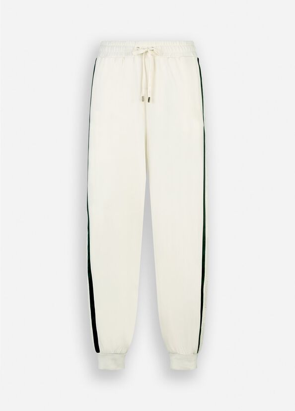 Pantaloni jogging in felpa con pizzo