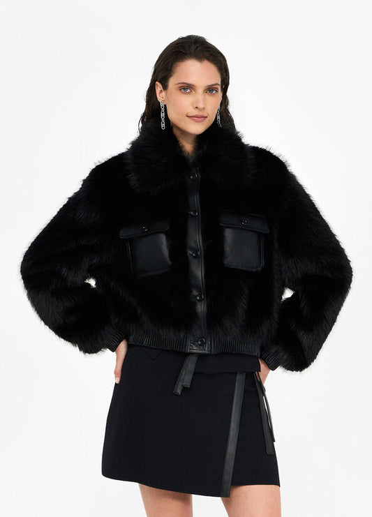 Giubbotto in pelliccia sintetica