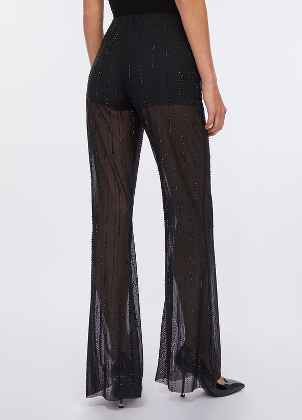 Pantaloni in tulle con strass