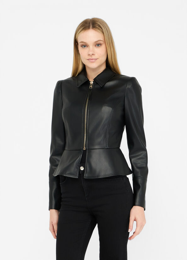 Giacca slim-fit in tessuto spalmato