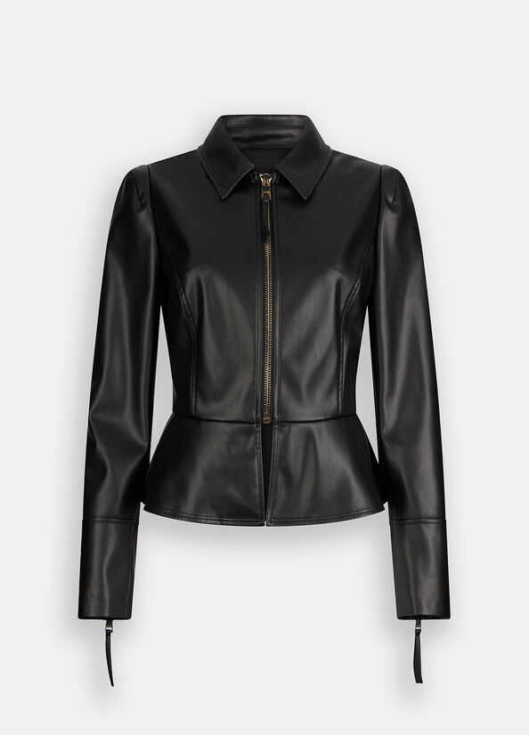 Giacca slim-fit in tessuto spalmato