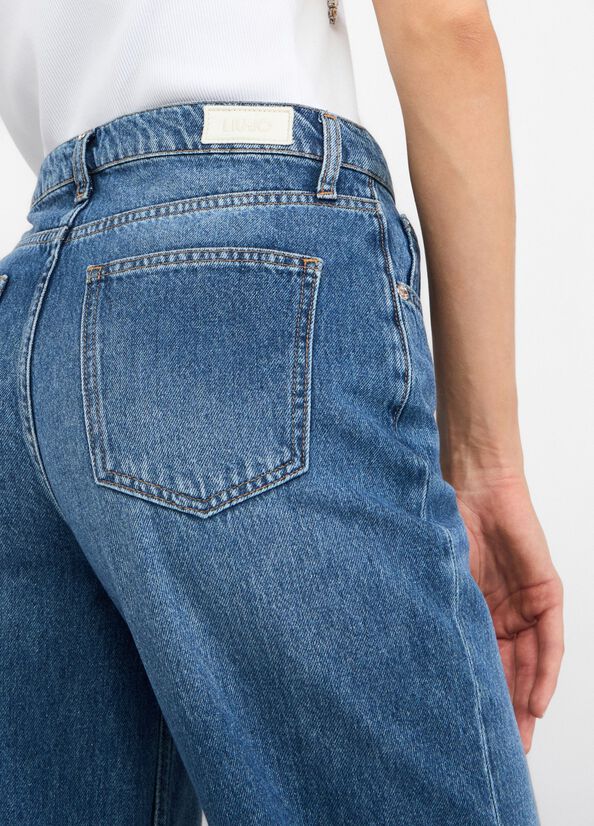 Jeans wide leg a vita bassa