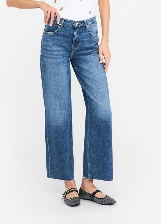 Jeans wide leg a vita bassa