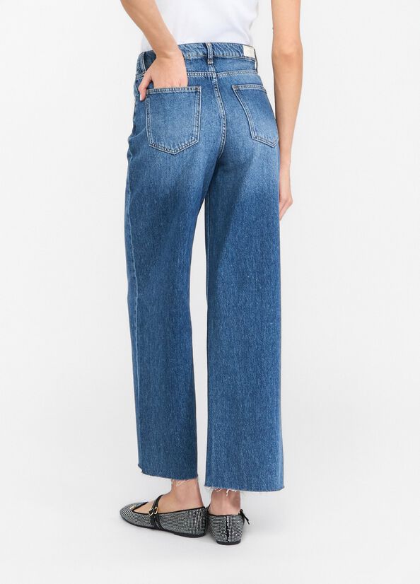 Jeans wide leg a vita bassa