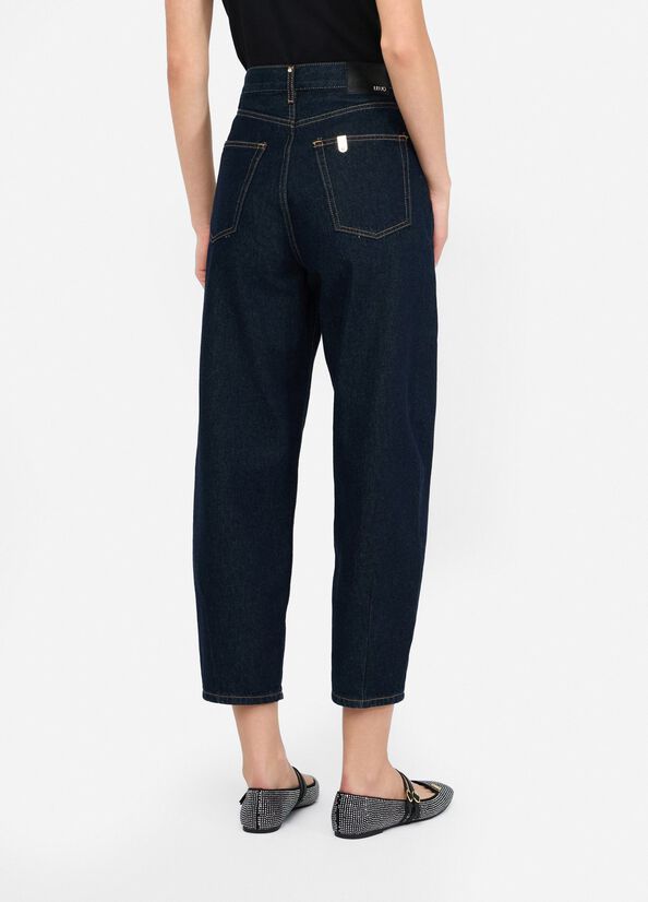 Jeans cropped a vita alta