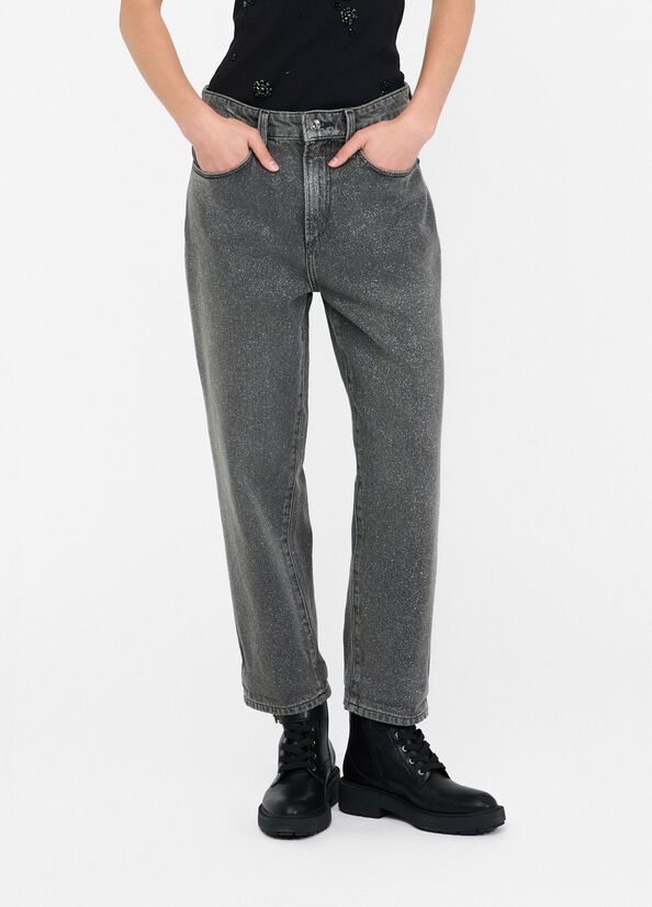 Jeans straight a vita alta