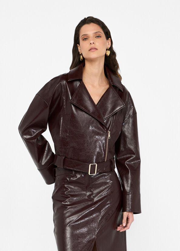 Giacca biker glossy