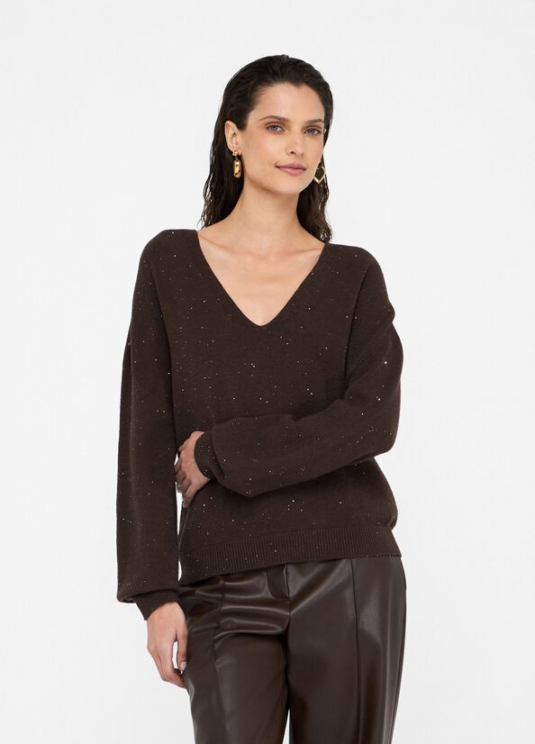 Maglia con micro paillettes