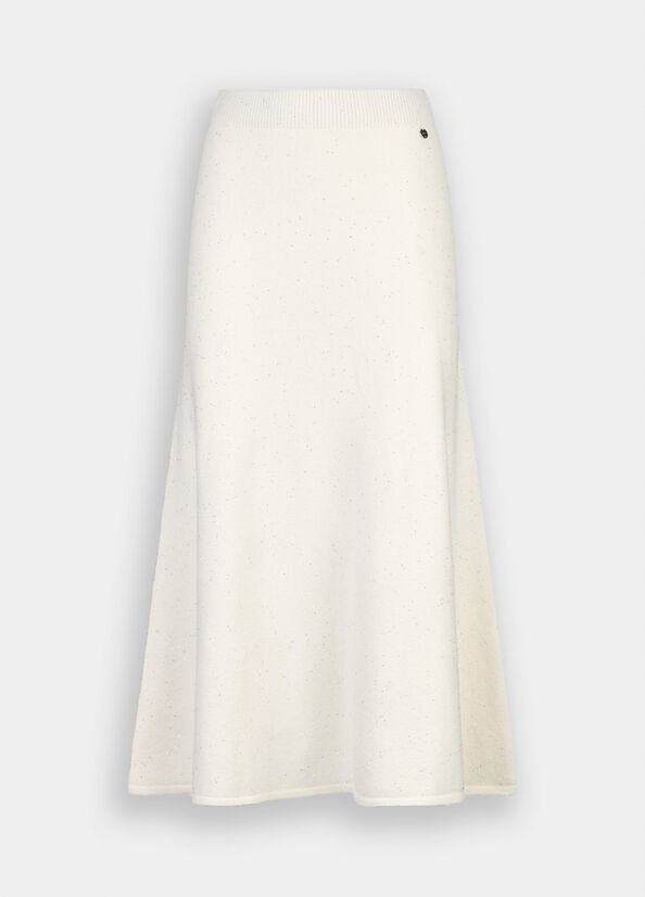 Gonna midi in maglia con paillettes