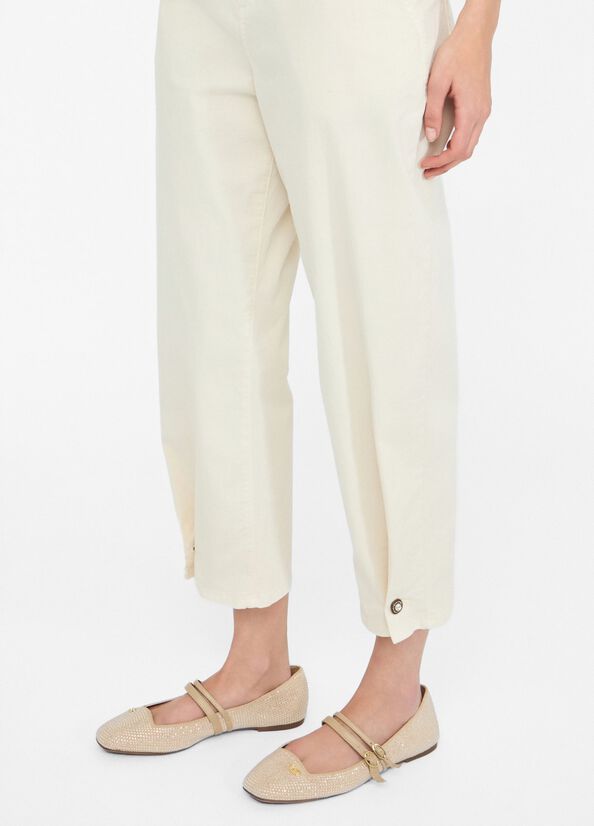 Pantaloni balloon con bottone gioiello