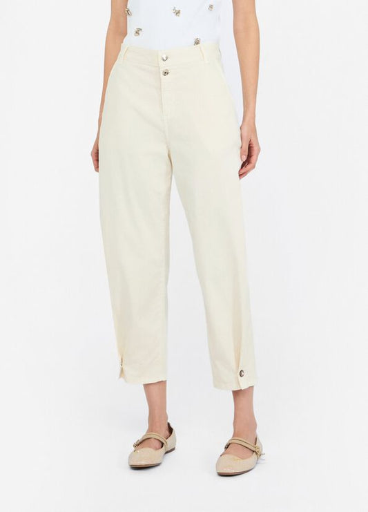 Pantaloni balloon con bottone gioiello