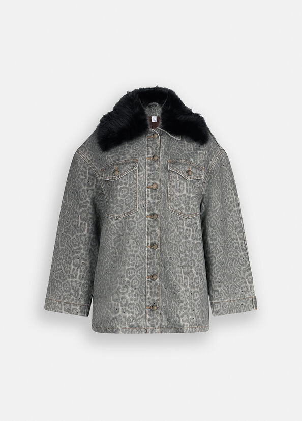 Giacca con colletto in pelliccia sintetica