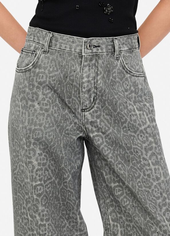 Pantaloni flare con stampa