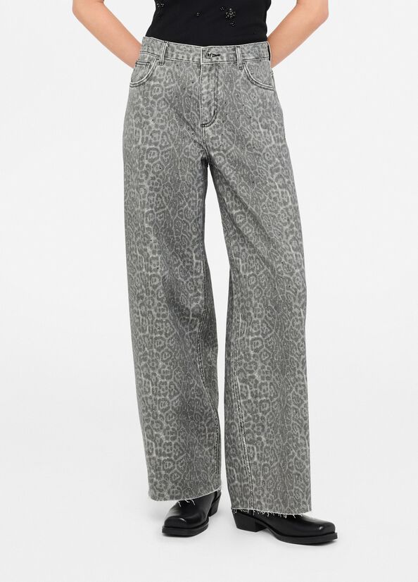 Pantaloni flare con stampa
