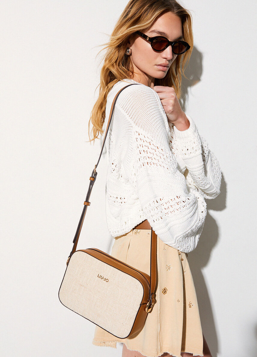 Borsa a tracolla media in juta