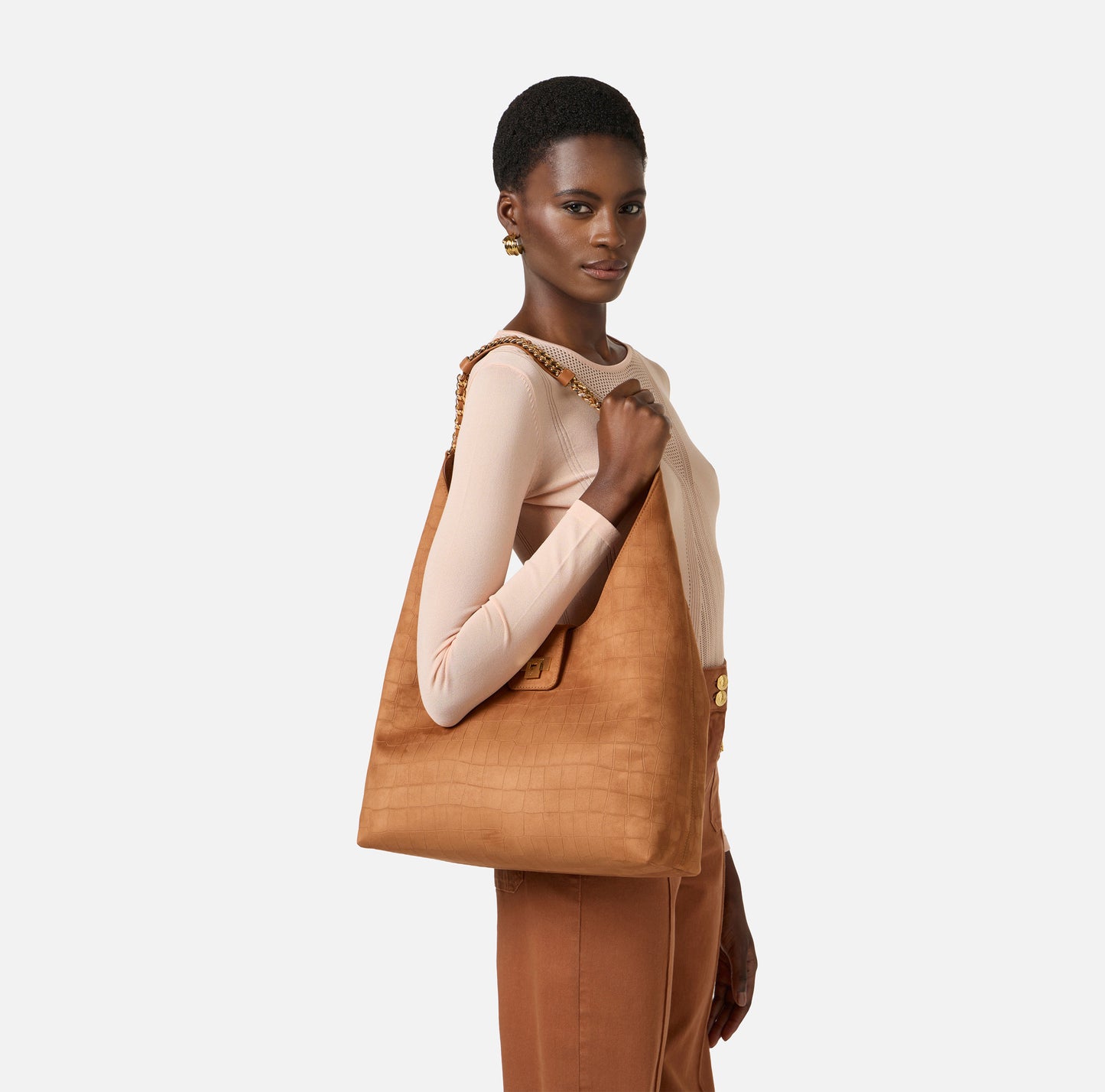 Borsa hobo in suede