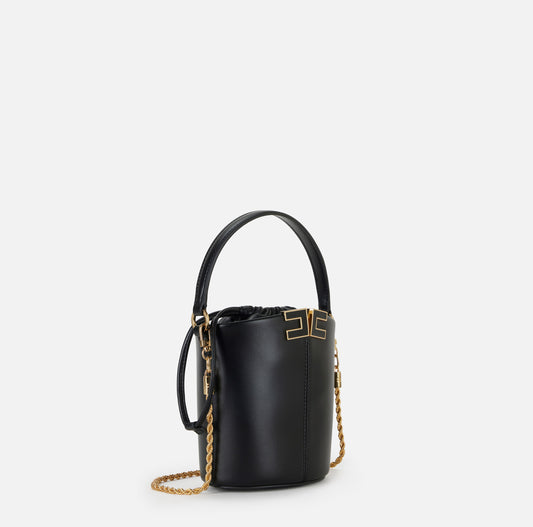Borsa a secchiello con dettaglio logo