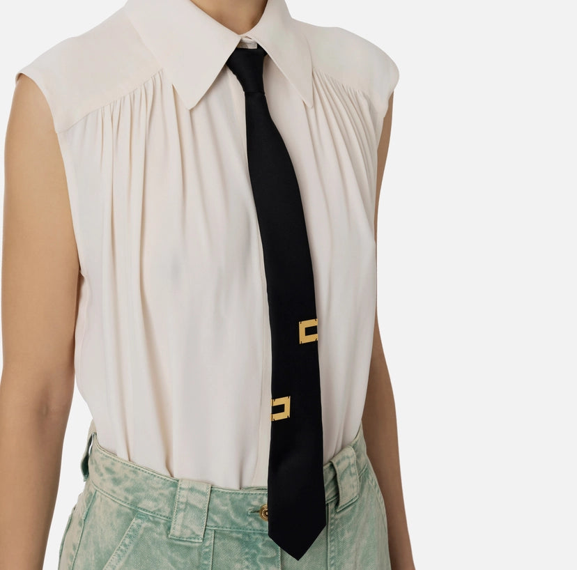 Camicia con cravatta lettering