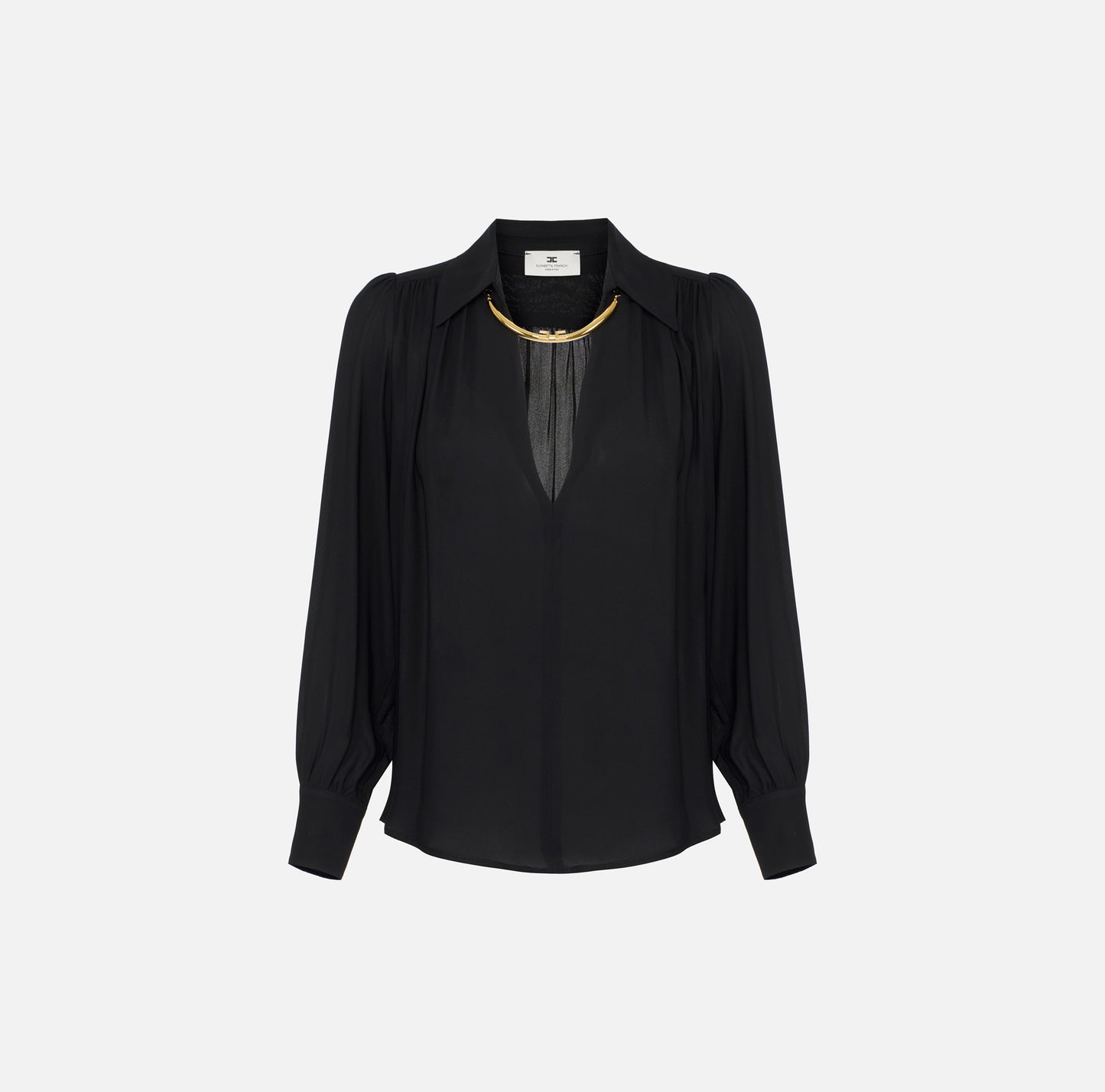 Camicia in georgette con dettaglio gioiello