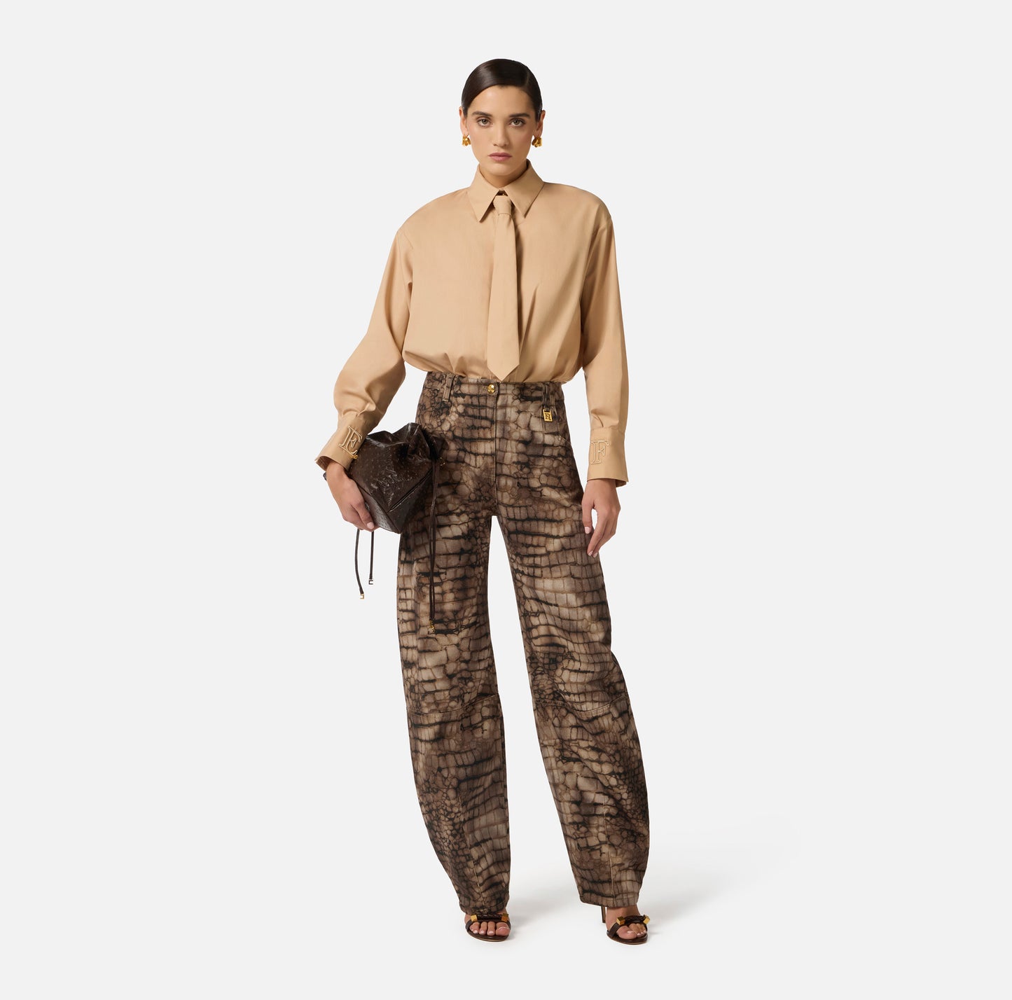 Camicia in cotone con cravatta