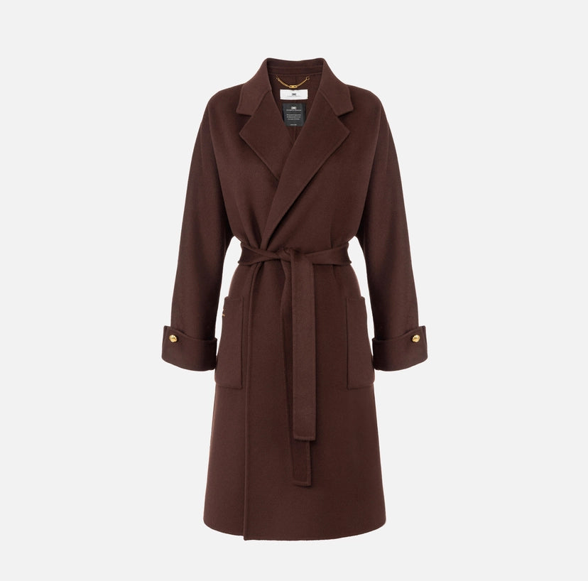 Cappotto in panno di misto lana double