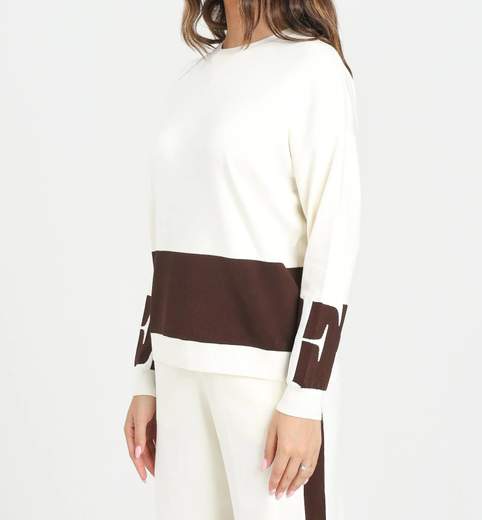 Maglia in viscosa con bande lucide