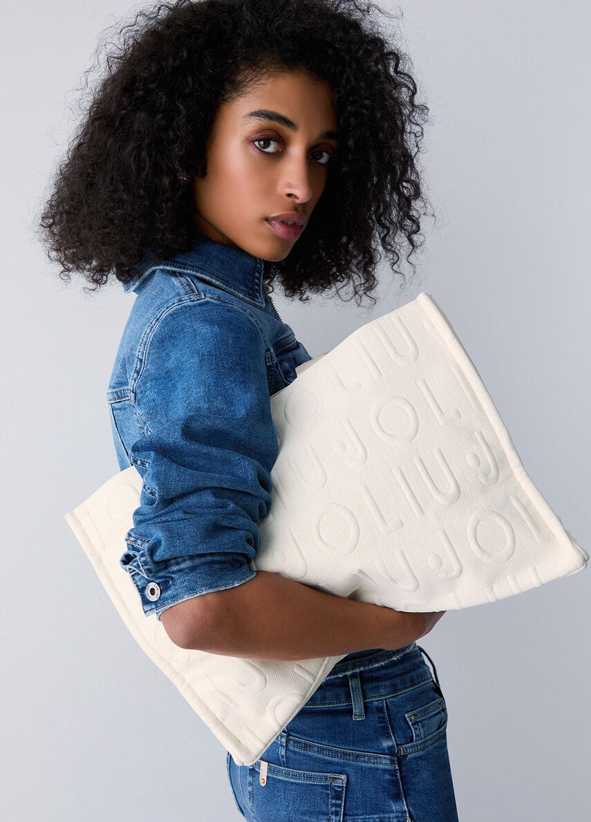Borsa tote media in maglia