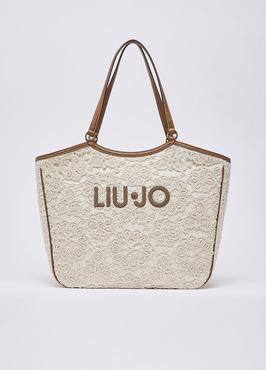 Borsa tote grande in pizzo