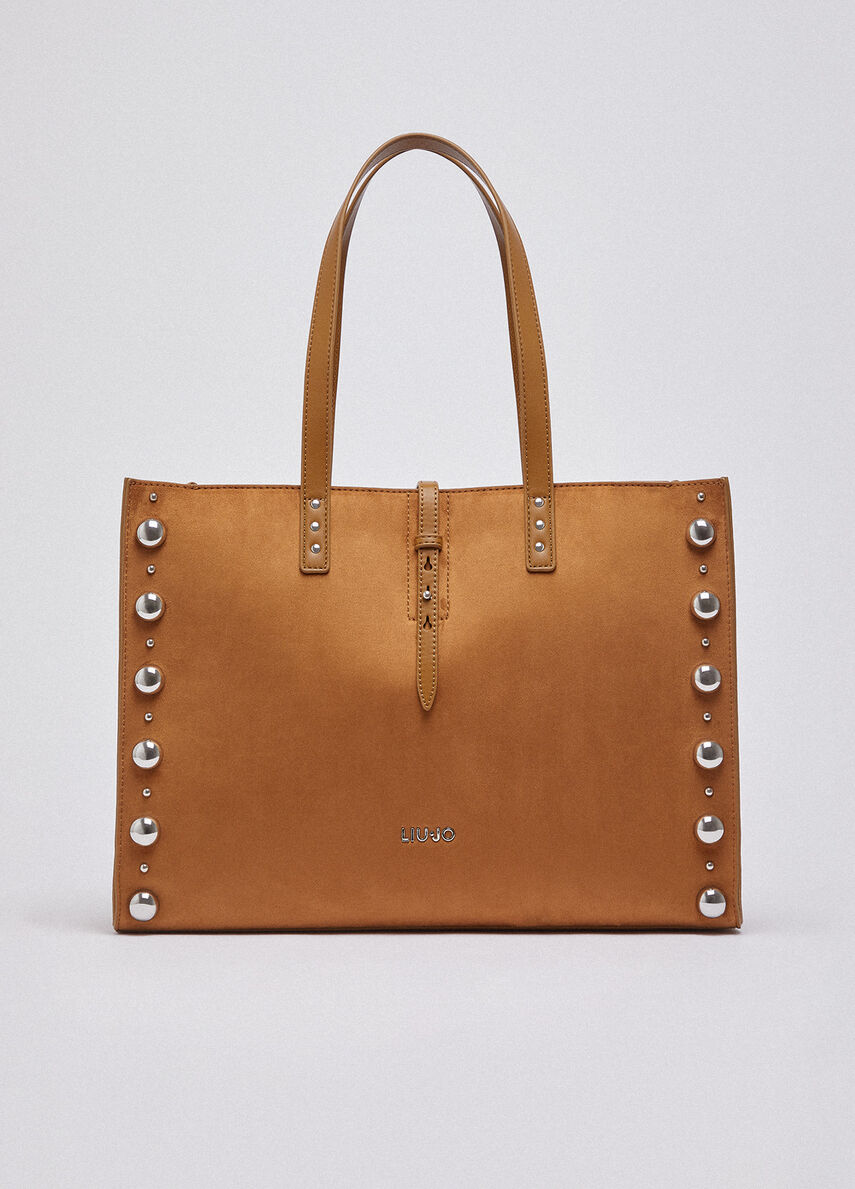Tote bag grande con borchie