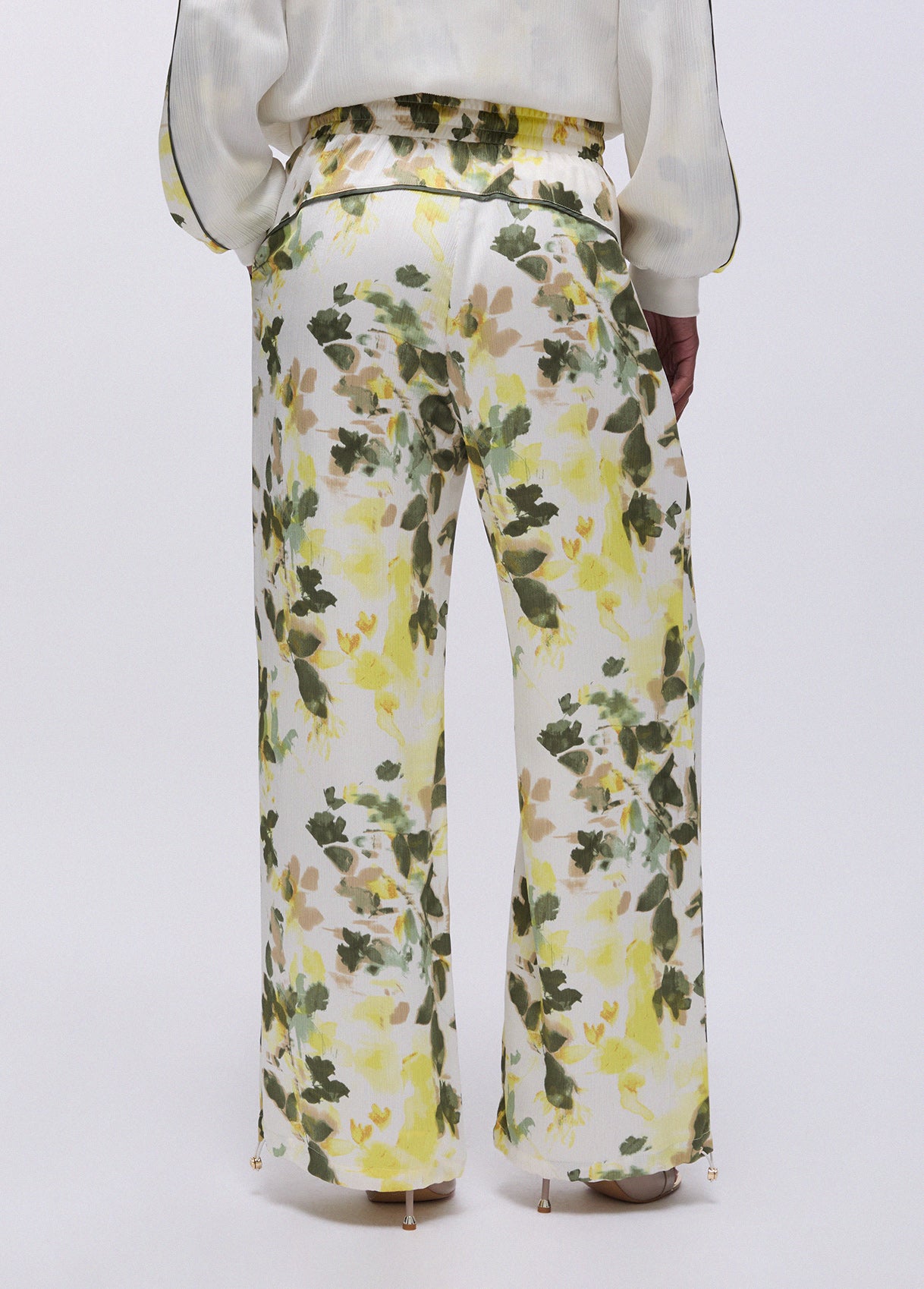 Pantaloni in raso stampato