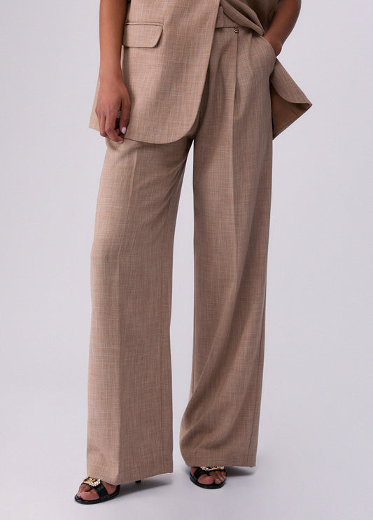 Pantaloni palazzo in tessuto mélange