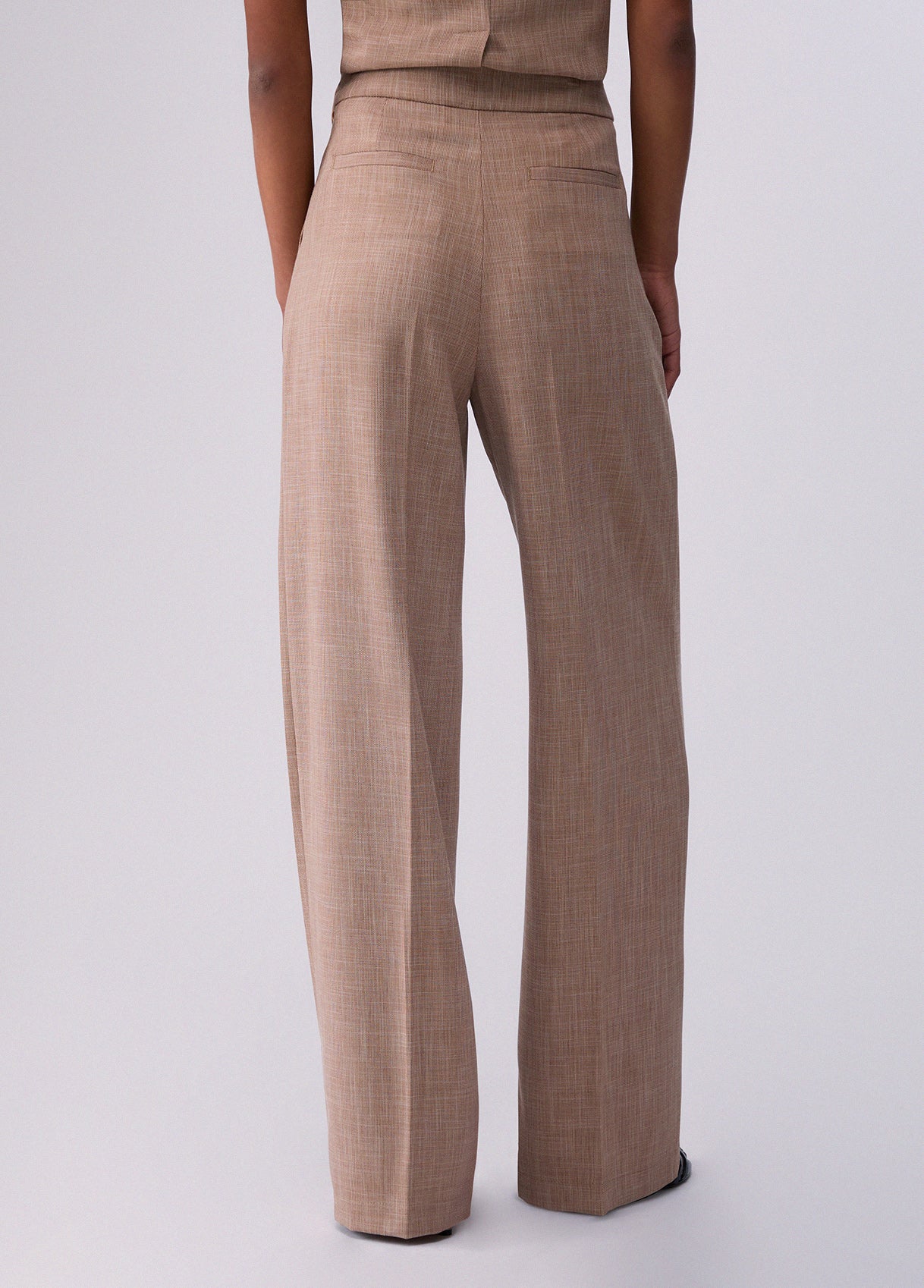 Pantaloni palazzo in tessuto mélange