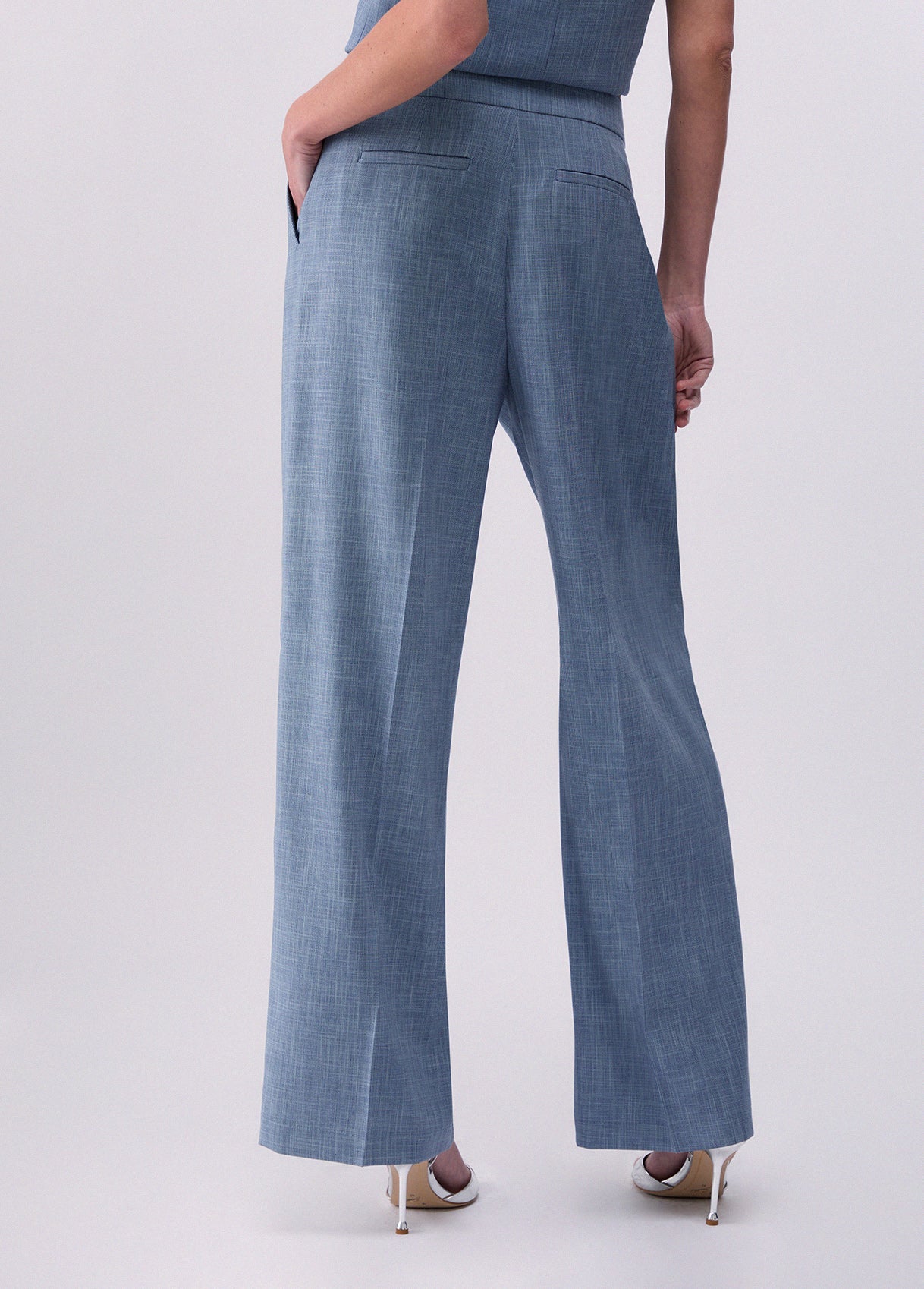 Pantaloni palazzo in tessuto mélange