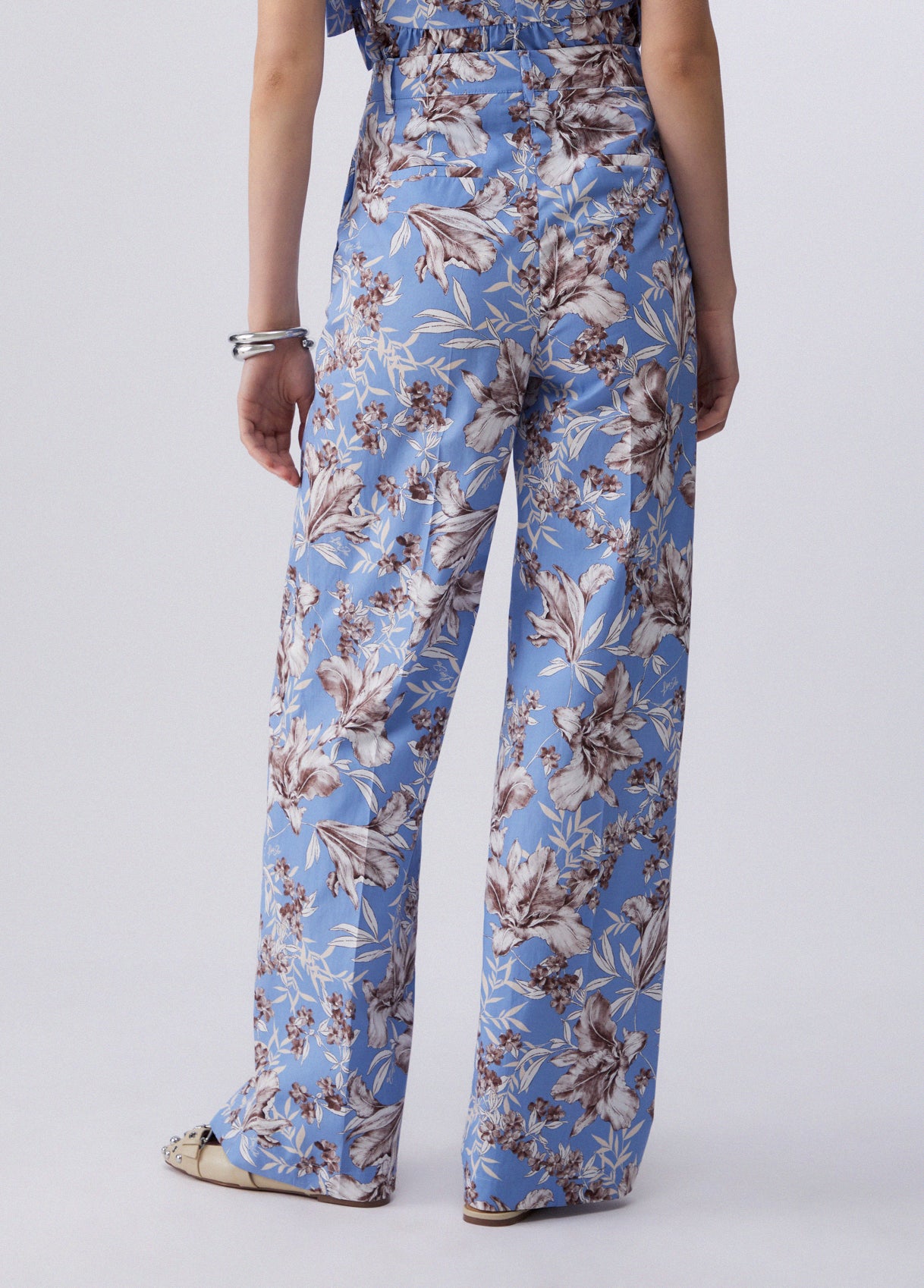 Pantalone palazzo in popeline