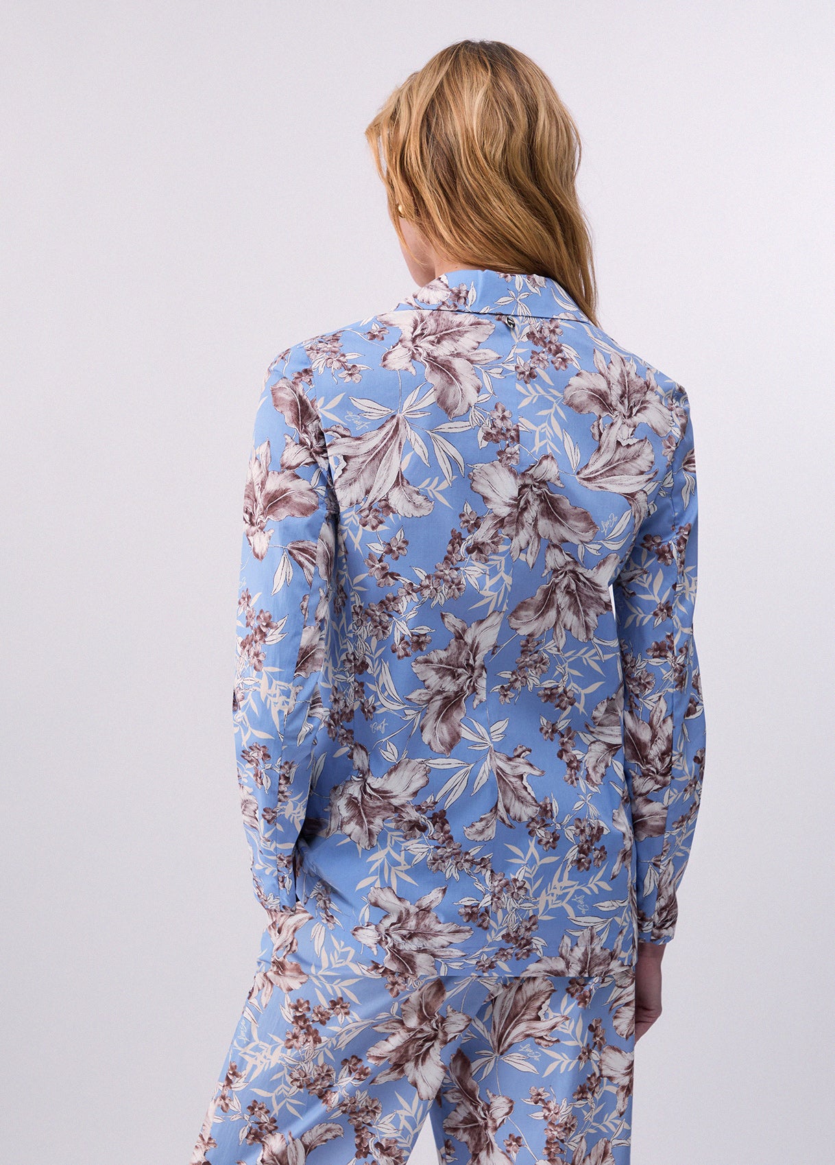 Blazer in popeline stampato