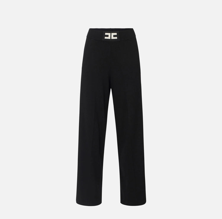 Pantaloni in viscosa con bande lucide