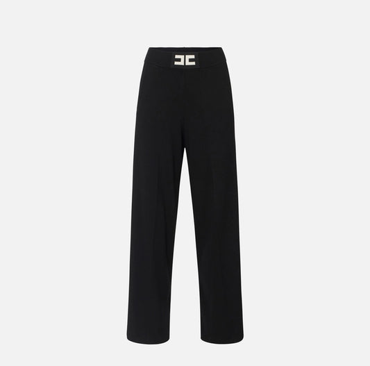 Pantaloni in viscosa con bande lucide