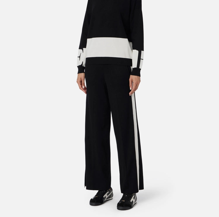 Pantaloni in viscosa con bande lucide