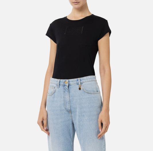 T-shirt in jersey con ricamo