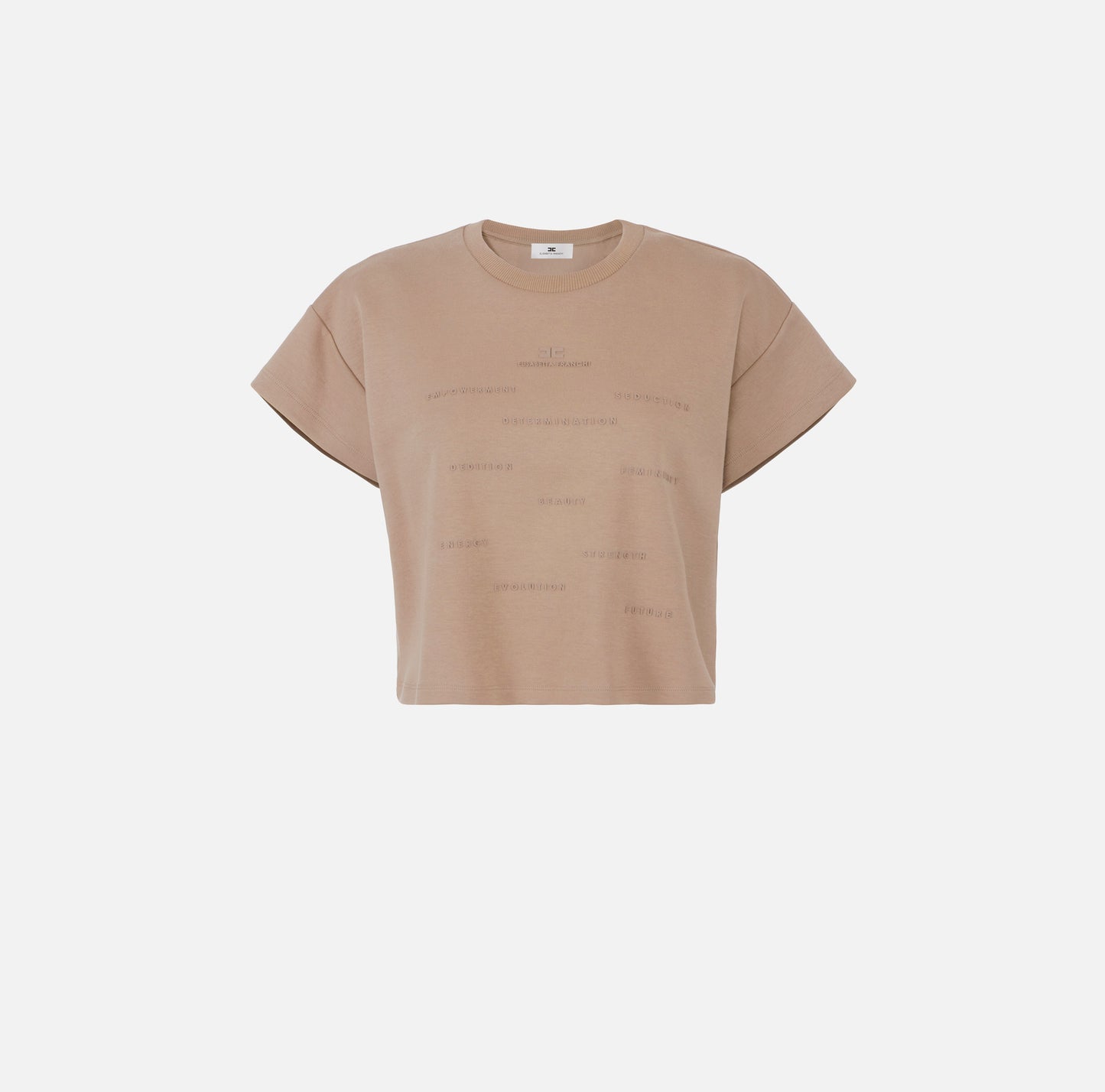T-shirt in jersey con stampa lettering