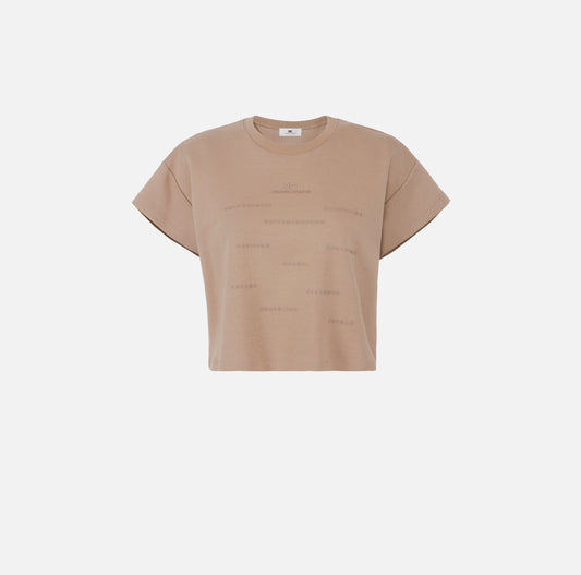 T-shirt in jersey con stampa lettering