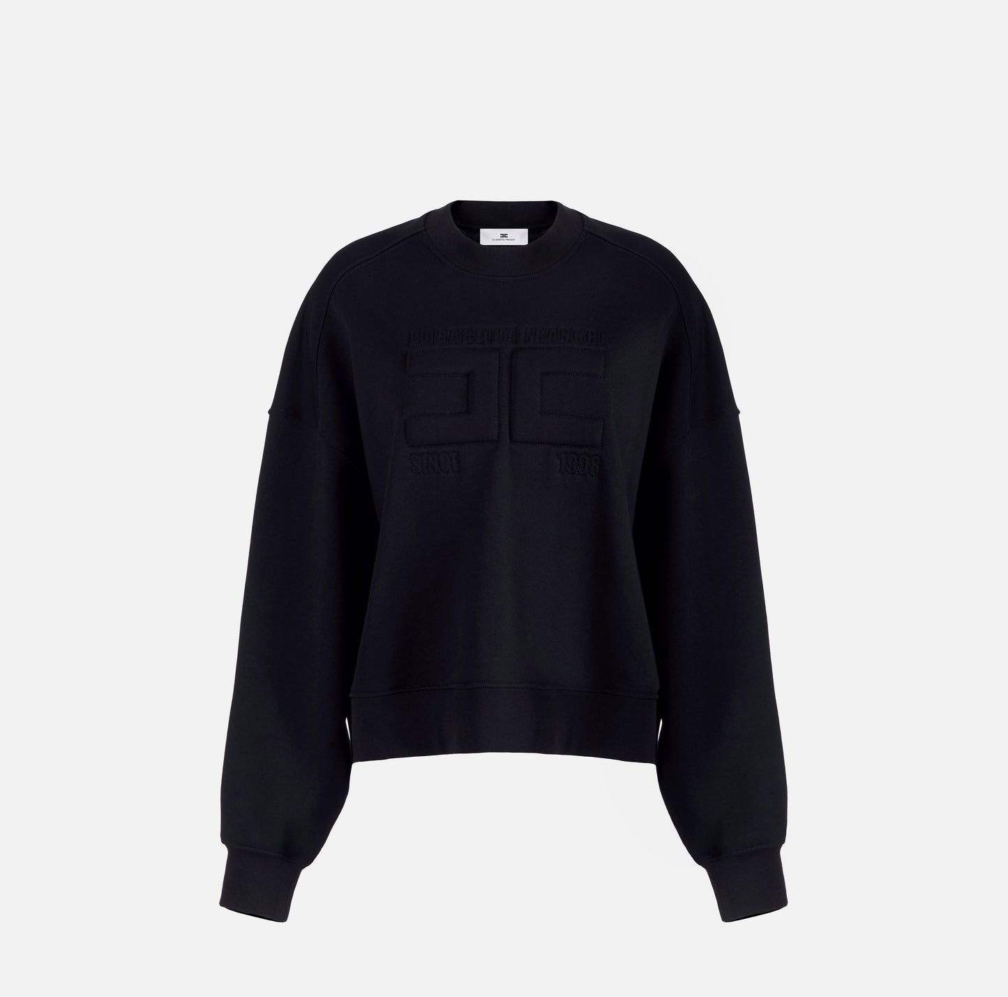 Felpa in cotone con logo embossed