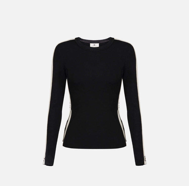 Maglia in viscosa con bande lucide