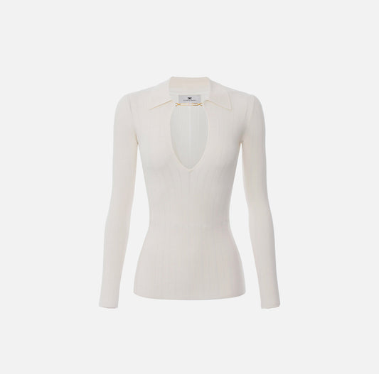 Maglia a costine con dettagli à jour