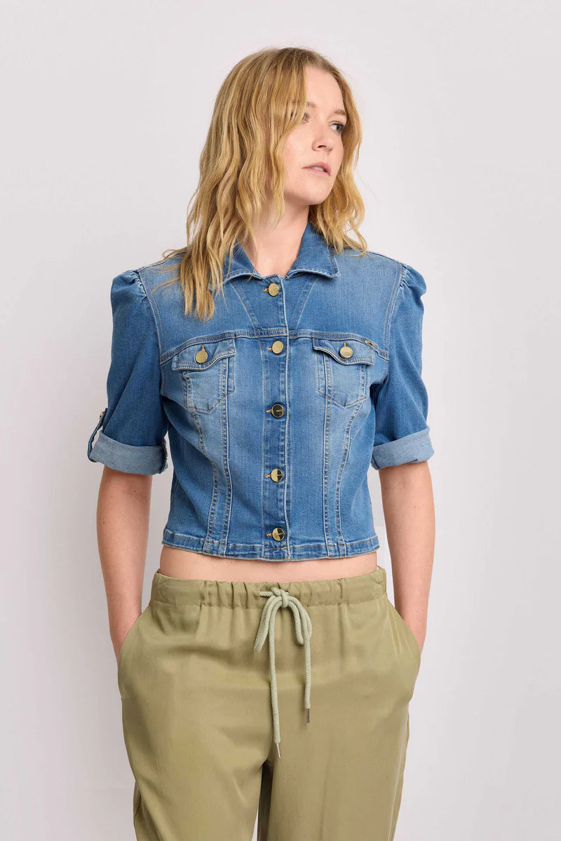 Giubbino cropper denim
